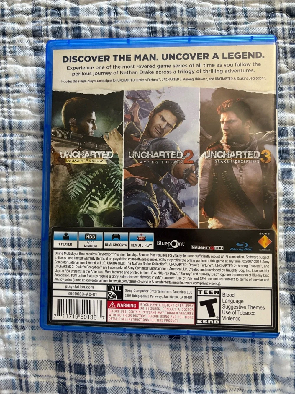 Sony PS4 Uncharted: The Nathan Drake Collection - Blue Case